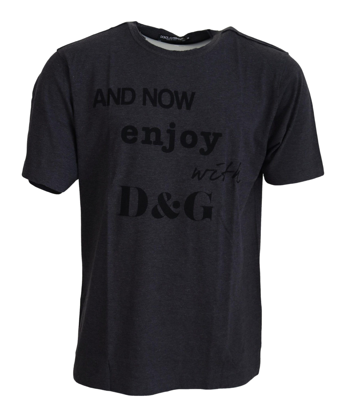 Dolce & Gabbana Gray Crewneck Cotton Short Sleeve T-shirt