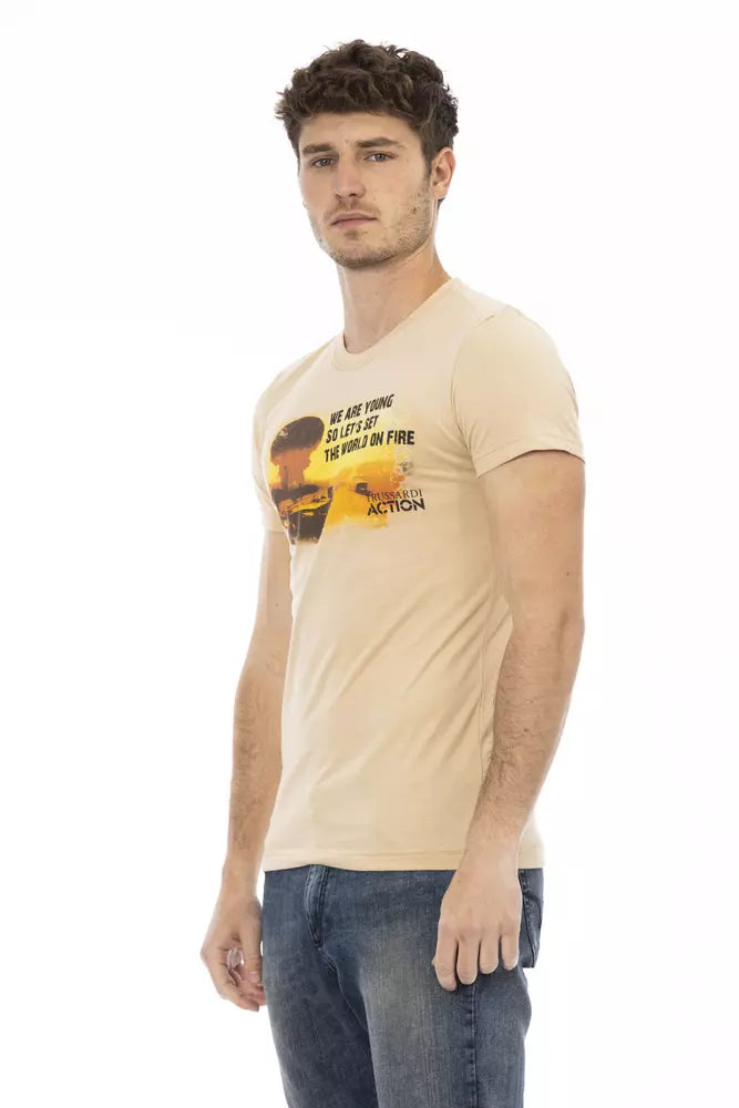 Trussardi Action Beige Cotton Men's T-Shirt