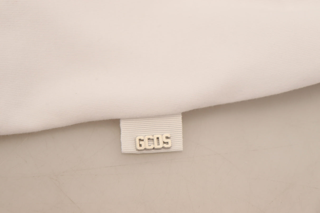 GCDS White Logo Print Cotton Short Sleeves T-shirt