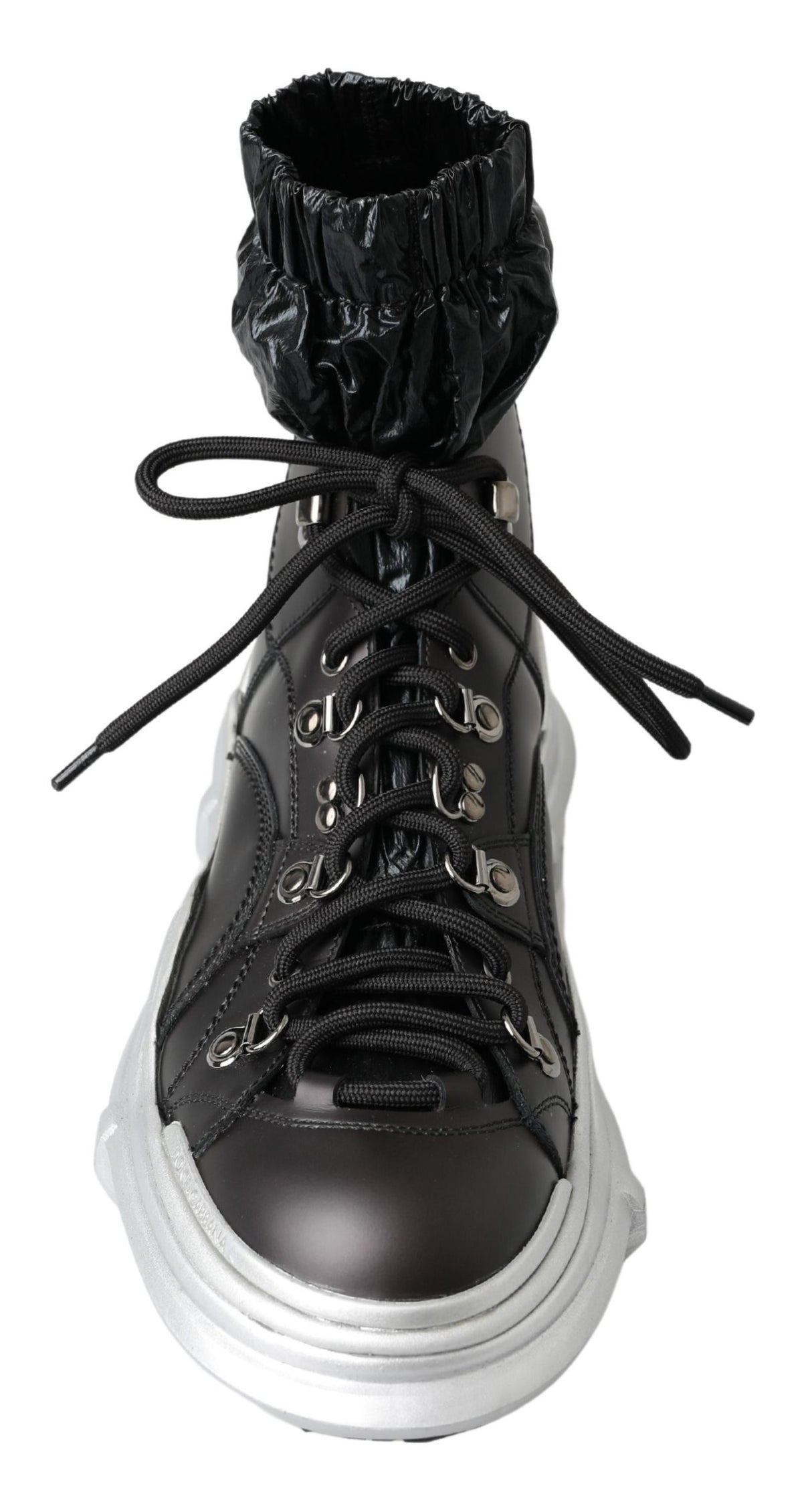 Dolce & Gabbana Black Nylon Galileo High Top Sneakers Shoes