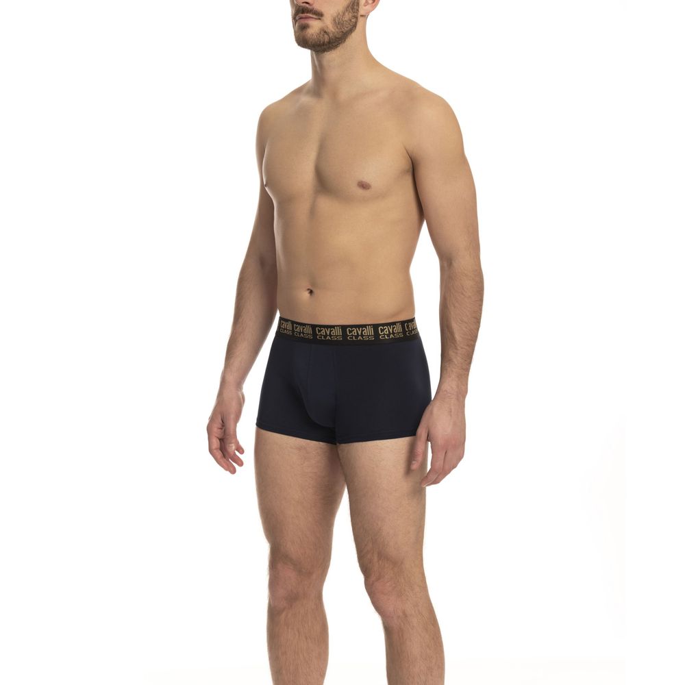 Cavalli Class Blue Cotton Men's Trunk Underwear