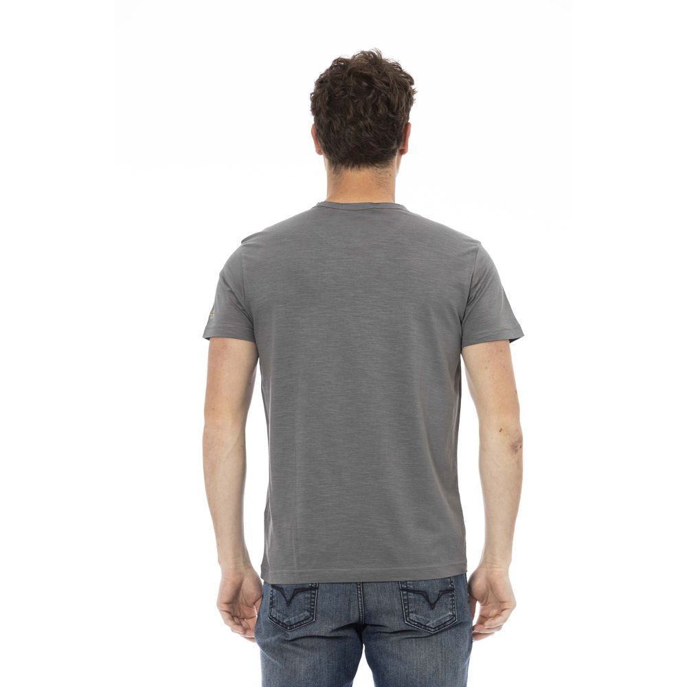 Trussardi Action Gray Cotton Men Short Sleeve T-Shirt