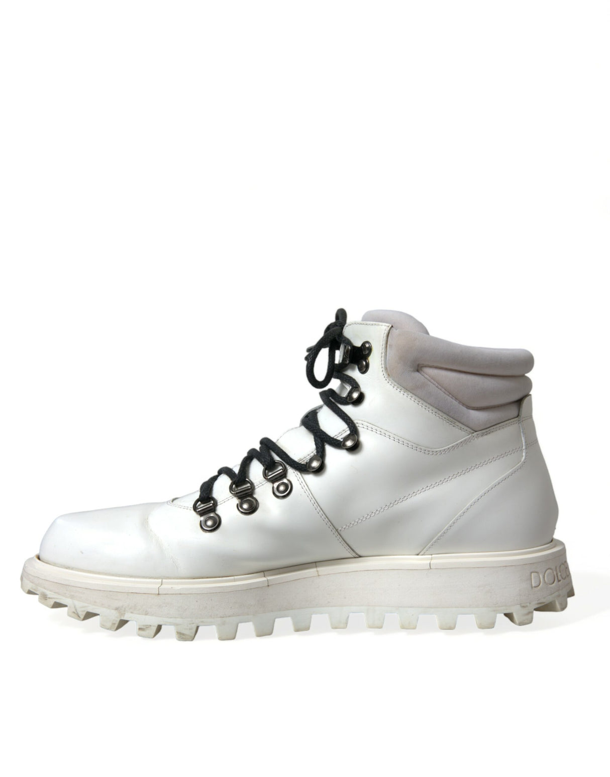 Dolce & Gabbana White Vulcano Trekking Ankle Boots Shoes