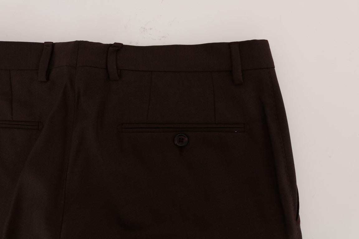 Dolce & Gabbana Purple Wool Stretch Formal Pants
