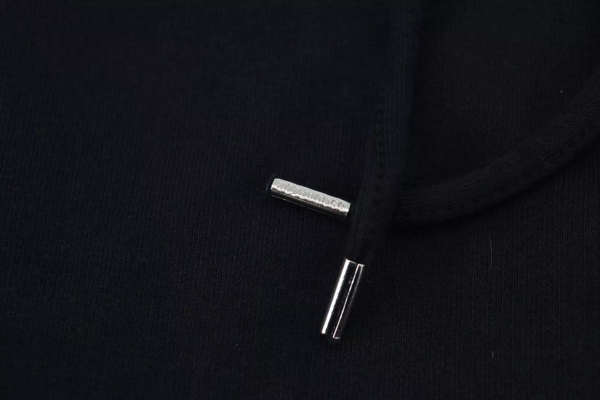 Dsquared² Black Tie Dye Cotton Hooded Sweatshirt Sweater