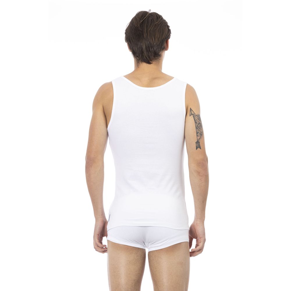 Bikkembergs White Cotton Mens Tank Top