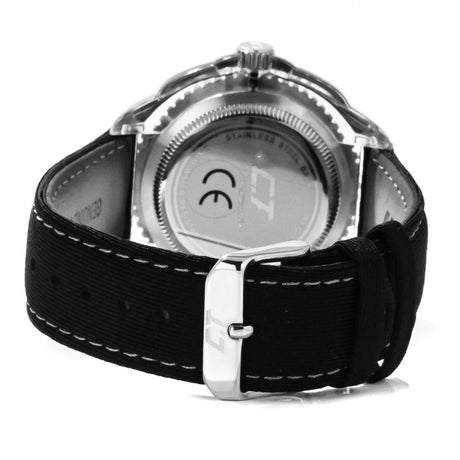 Chronotech Black Leather Sport Watch