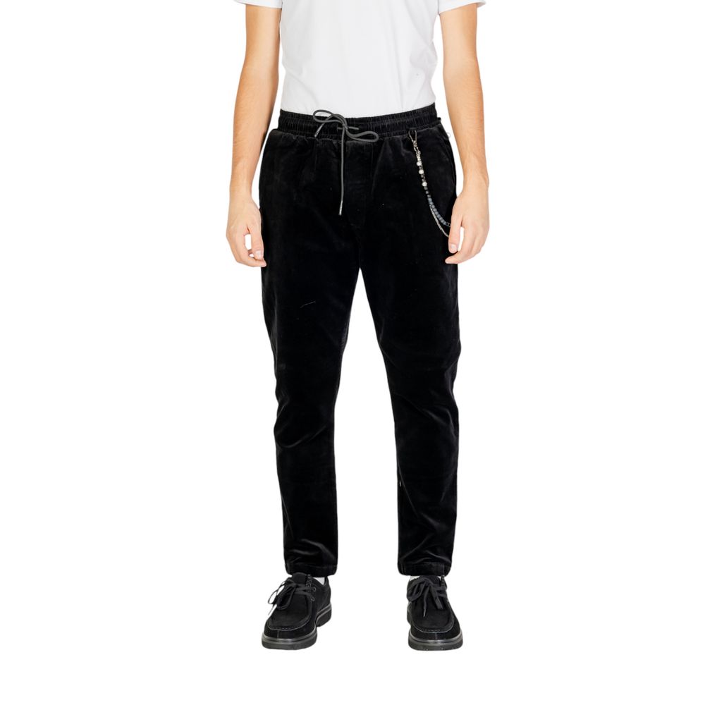 Gianni Lupo Black Cotton Casual Pants