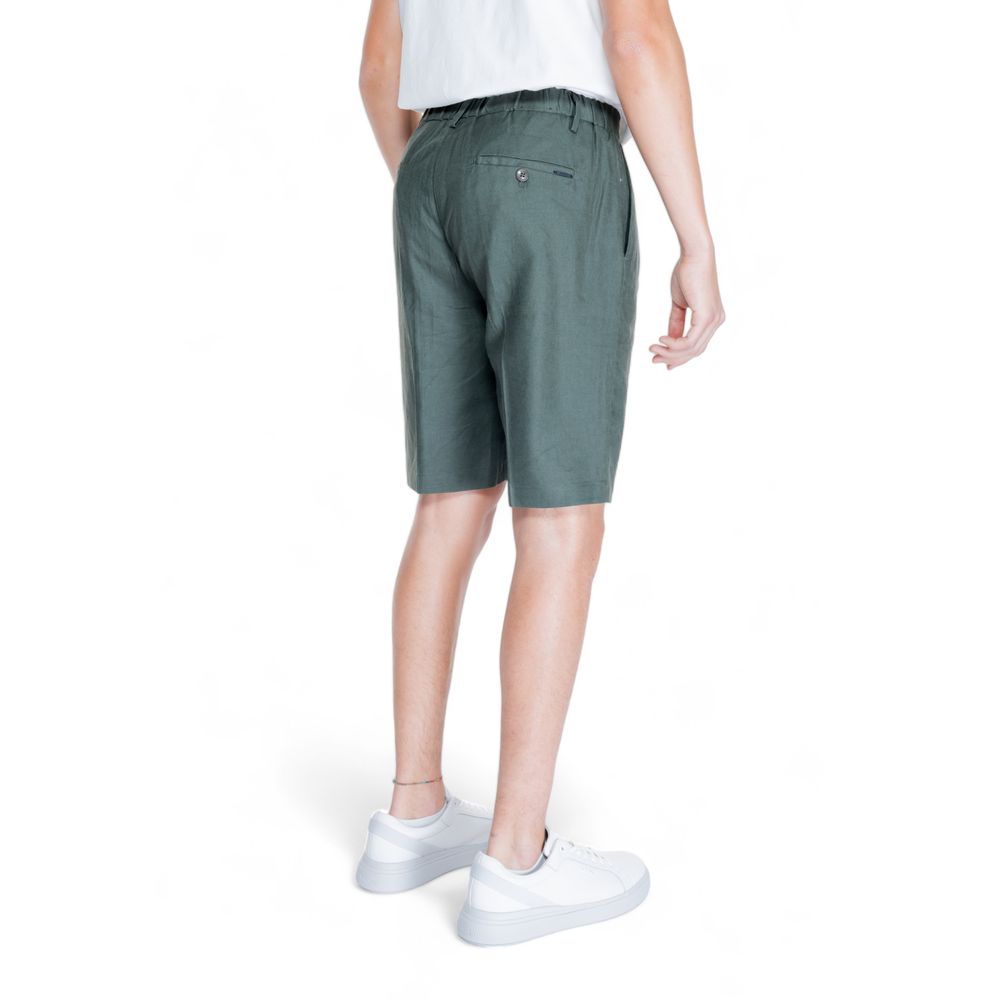 Antony Morato Green Linen Bermuda Shorts