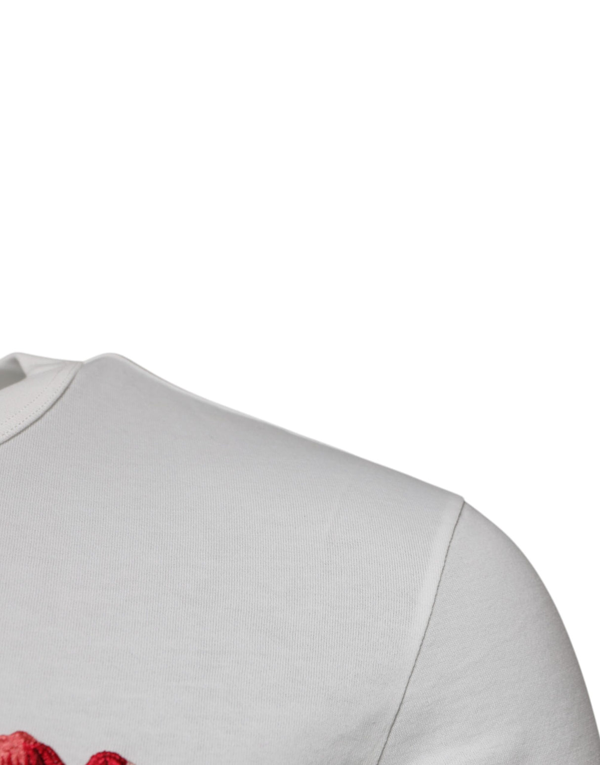 Dolce & Gabbana White Cotton Logo Floral Crew Neck T-shirt