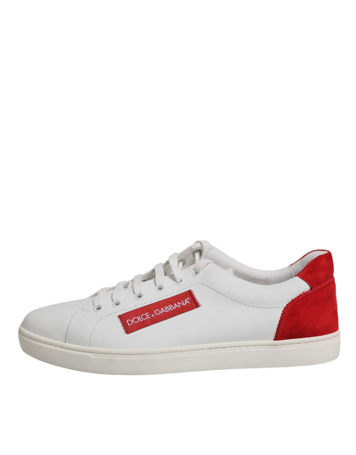 Dolce & Gabbana White Suede Leather Low Top Sneakers Shoes