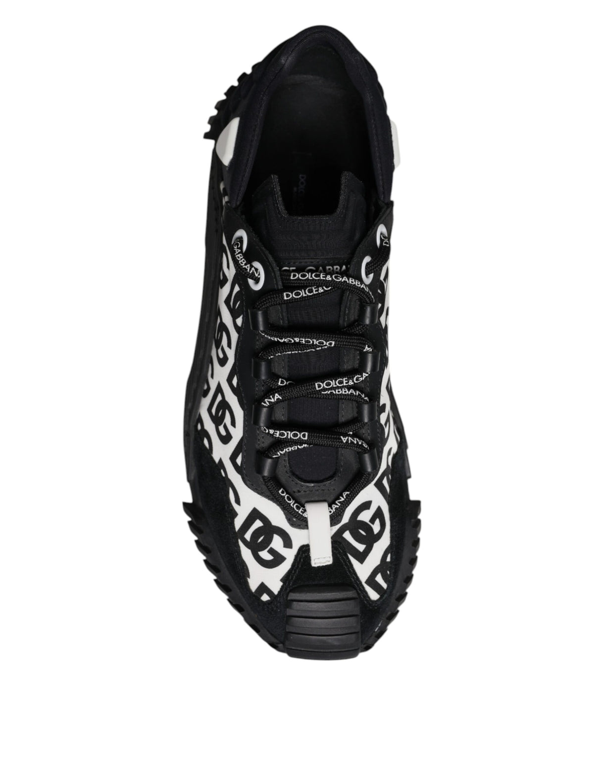 Dolce & Gabbana Black Logo Lace Up Low Top NS1 Sneakers Shoes