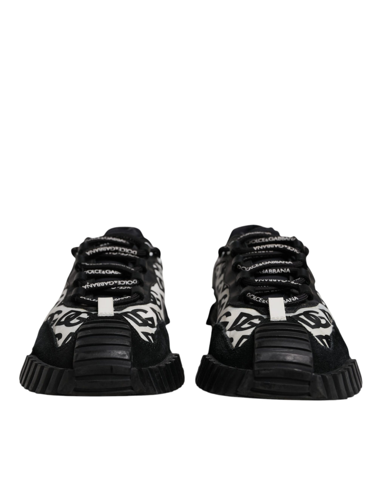 Dolce & Gabbana Black Logo Lace Up Low Top NS1 Sneakers Shoes