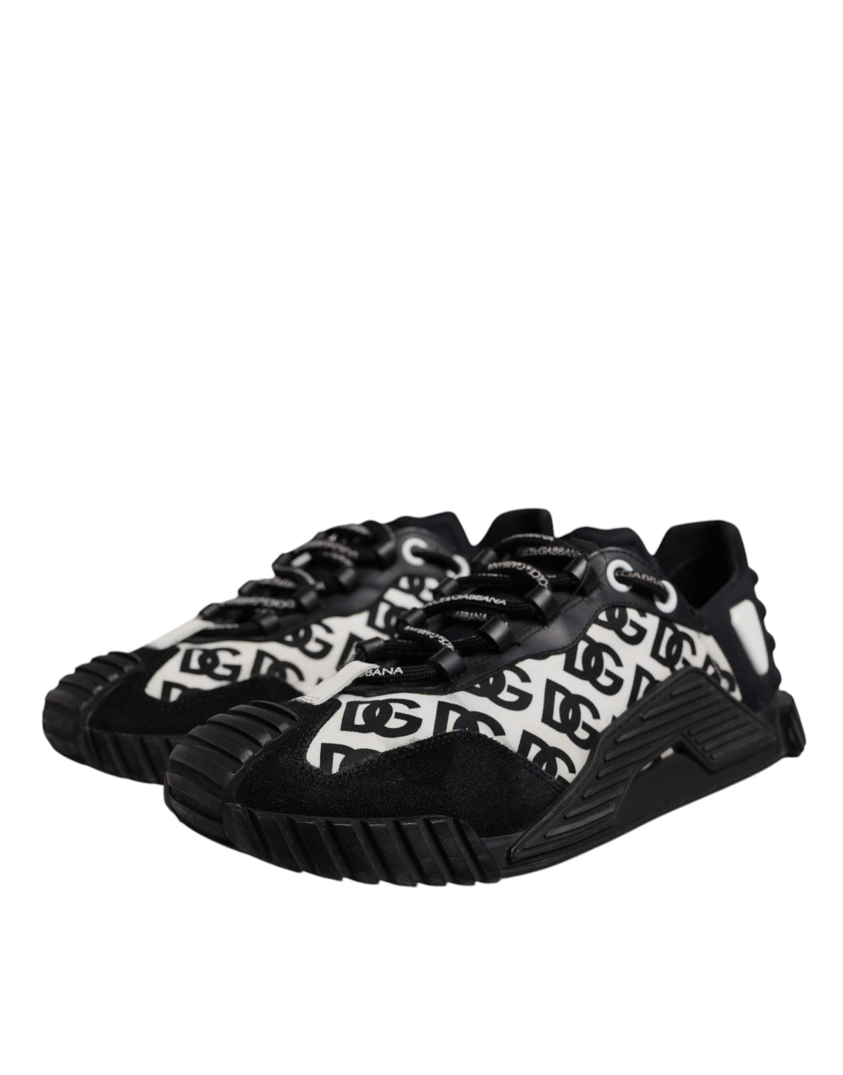 Dolce & Gabbana Black Logo Lace Up Low Top NS1 Sneakers Shoes