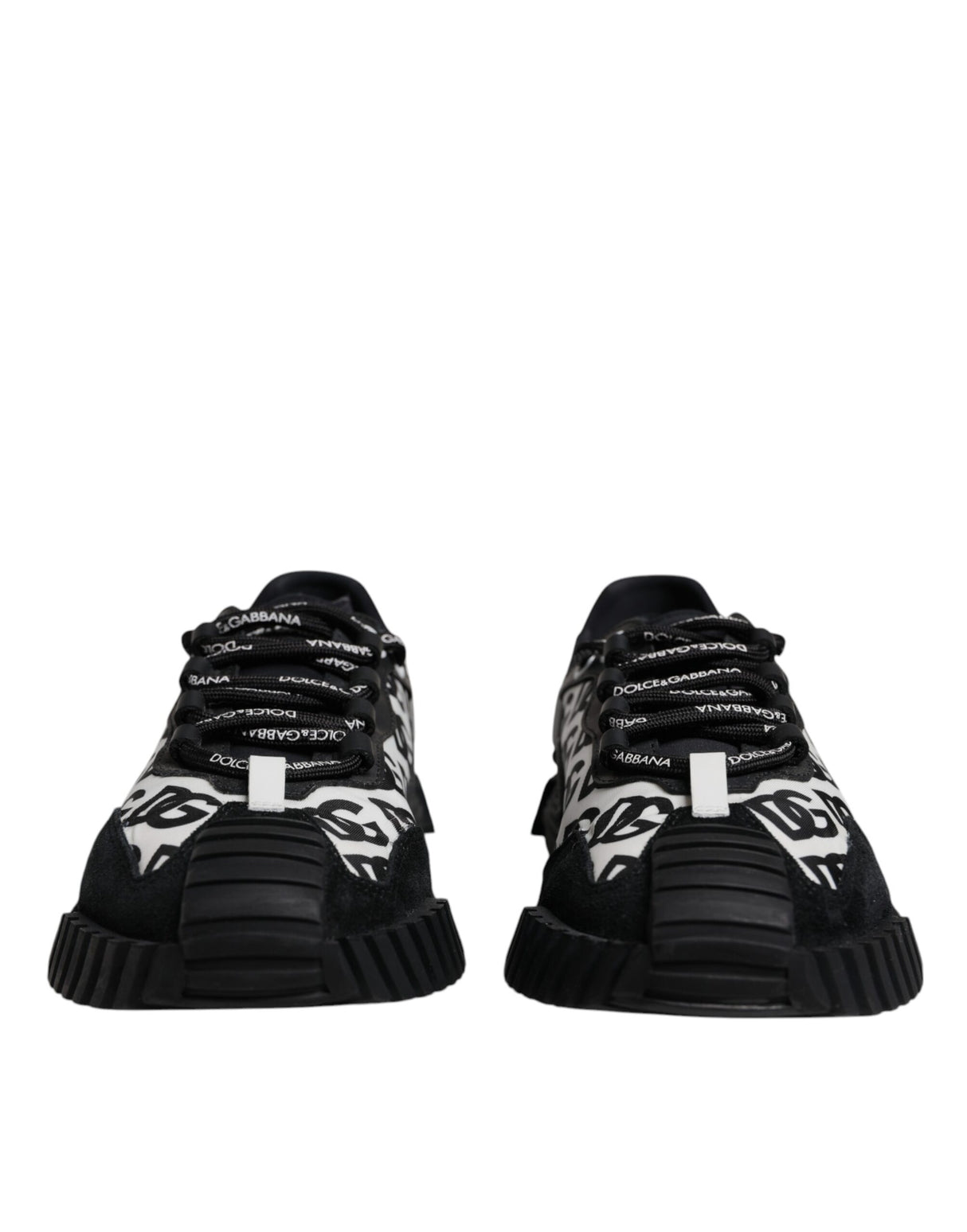 Dolce & Gabbana Black Logo Lace Up Low Top NS1 Sneakers Shoes