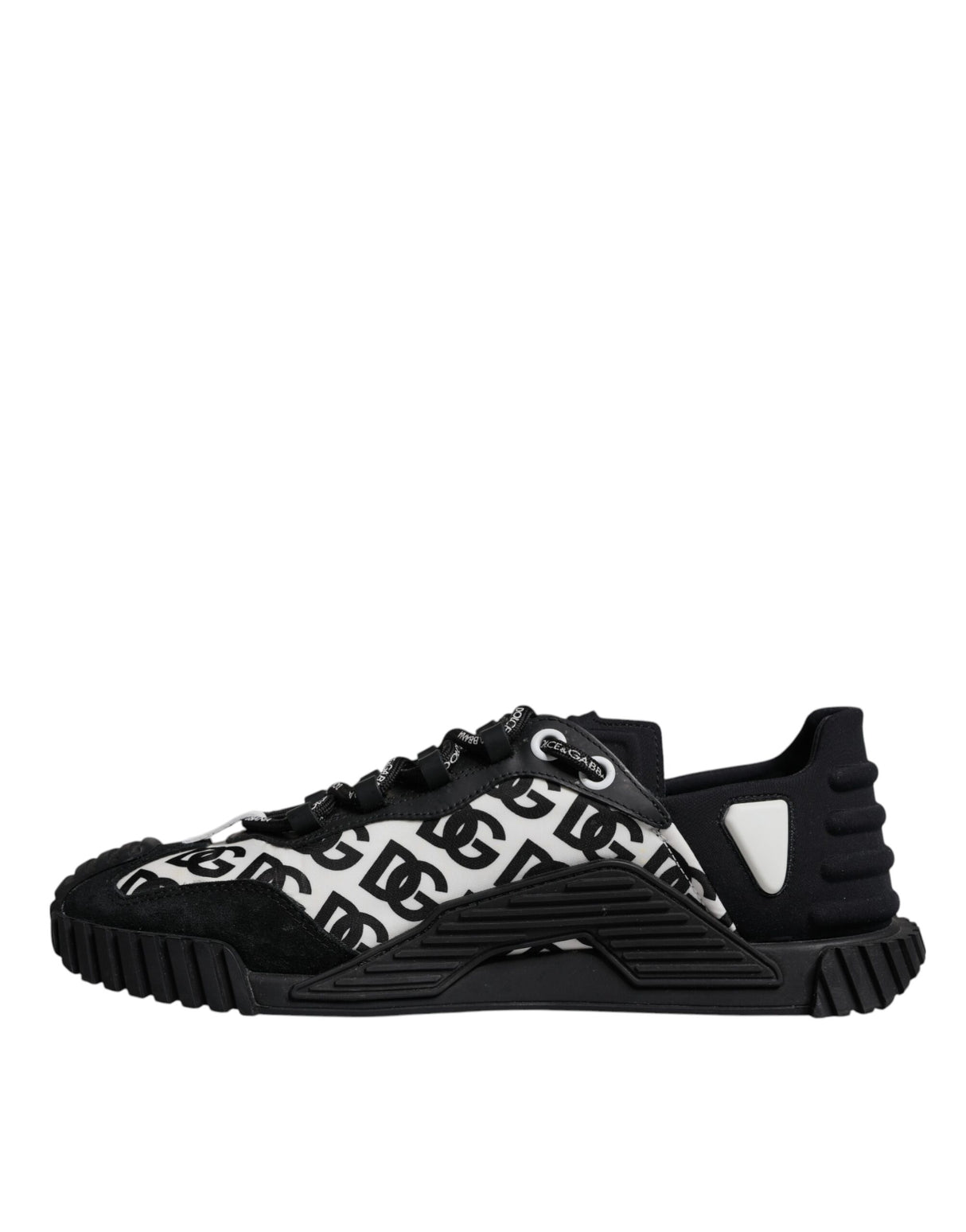 Dolce & Gabbana Black Logo Lace Up Low Top NS1 Sneakers Shoes