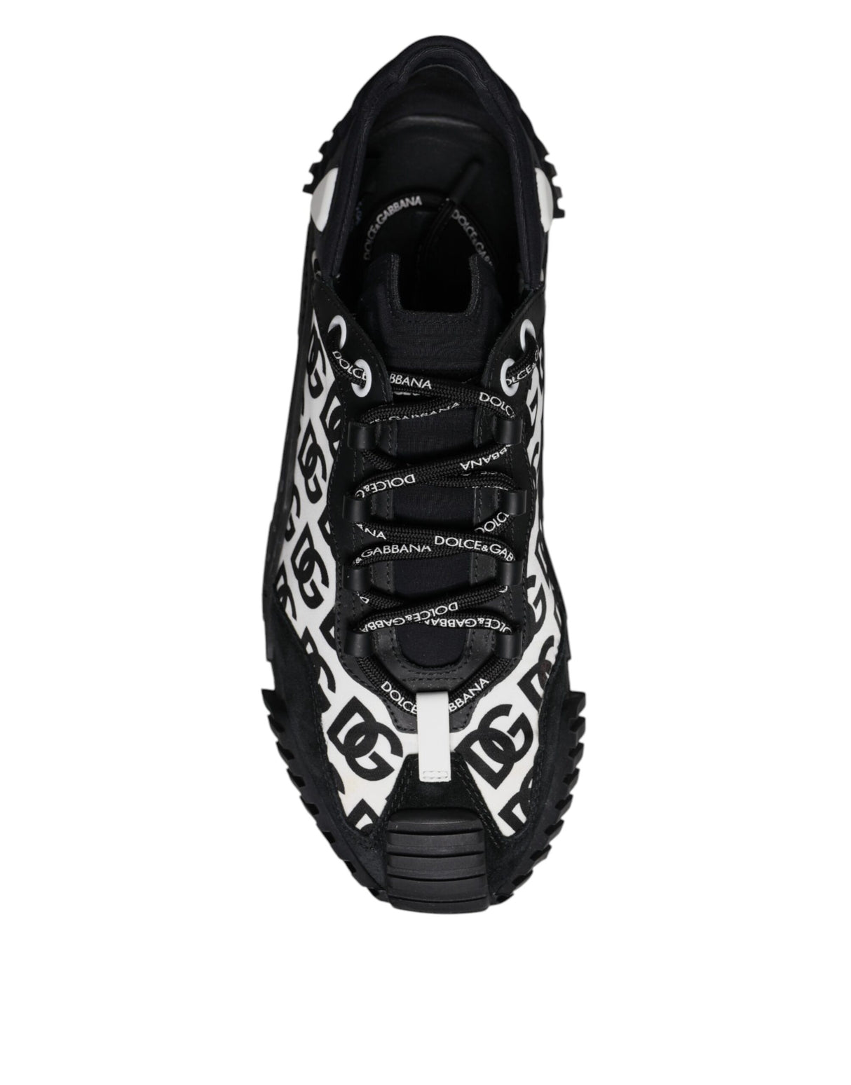 Dolce & Gabbana Black Logo Lace Up Low Top NS1 Sneakers Shoes