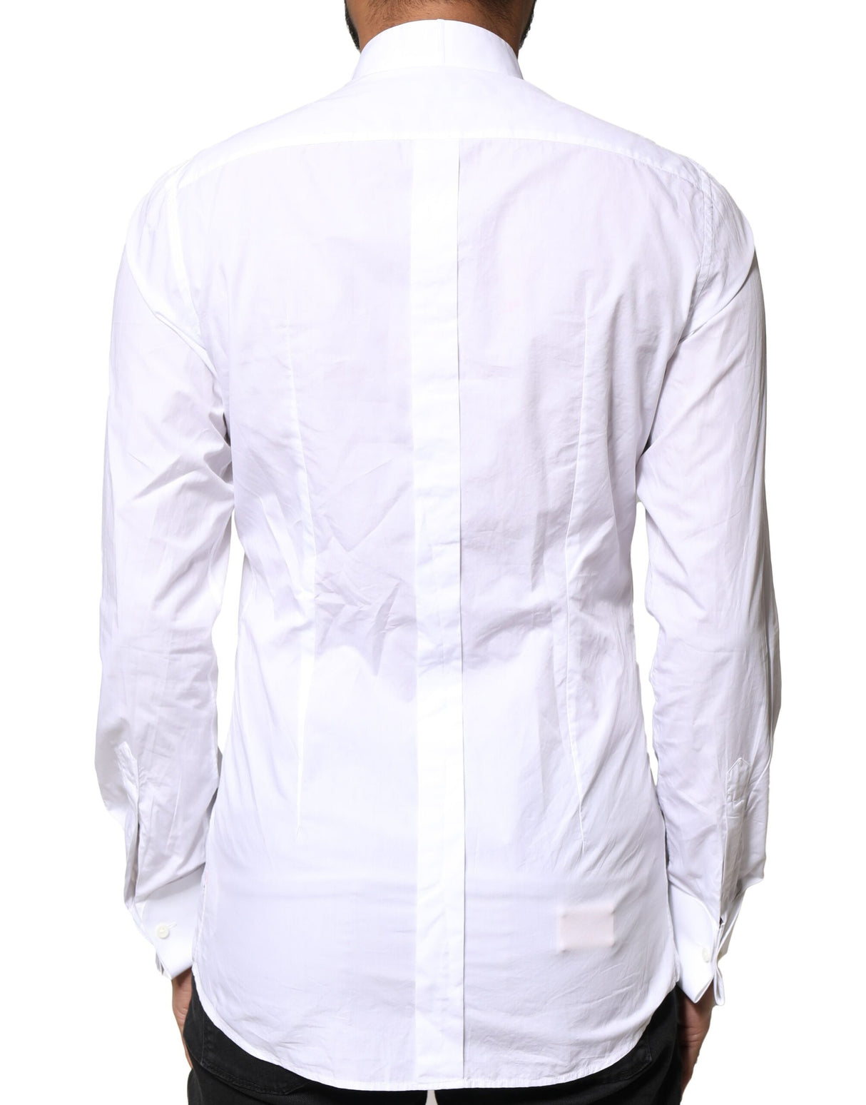 Dolce & Gabbana White GOLD CottonPoplin Bib Formal Dress Shirt