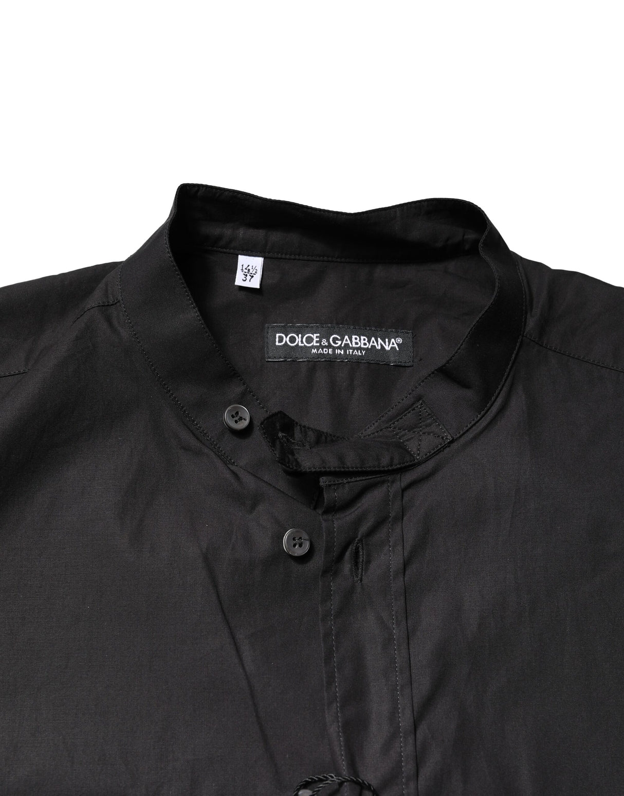 Dolce & Gabbana Black Cotton Button Down Men Casual Shirt