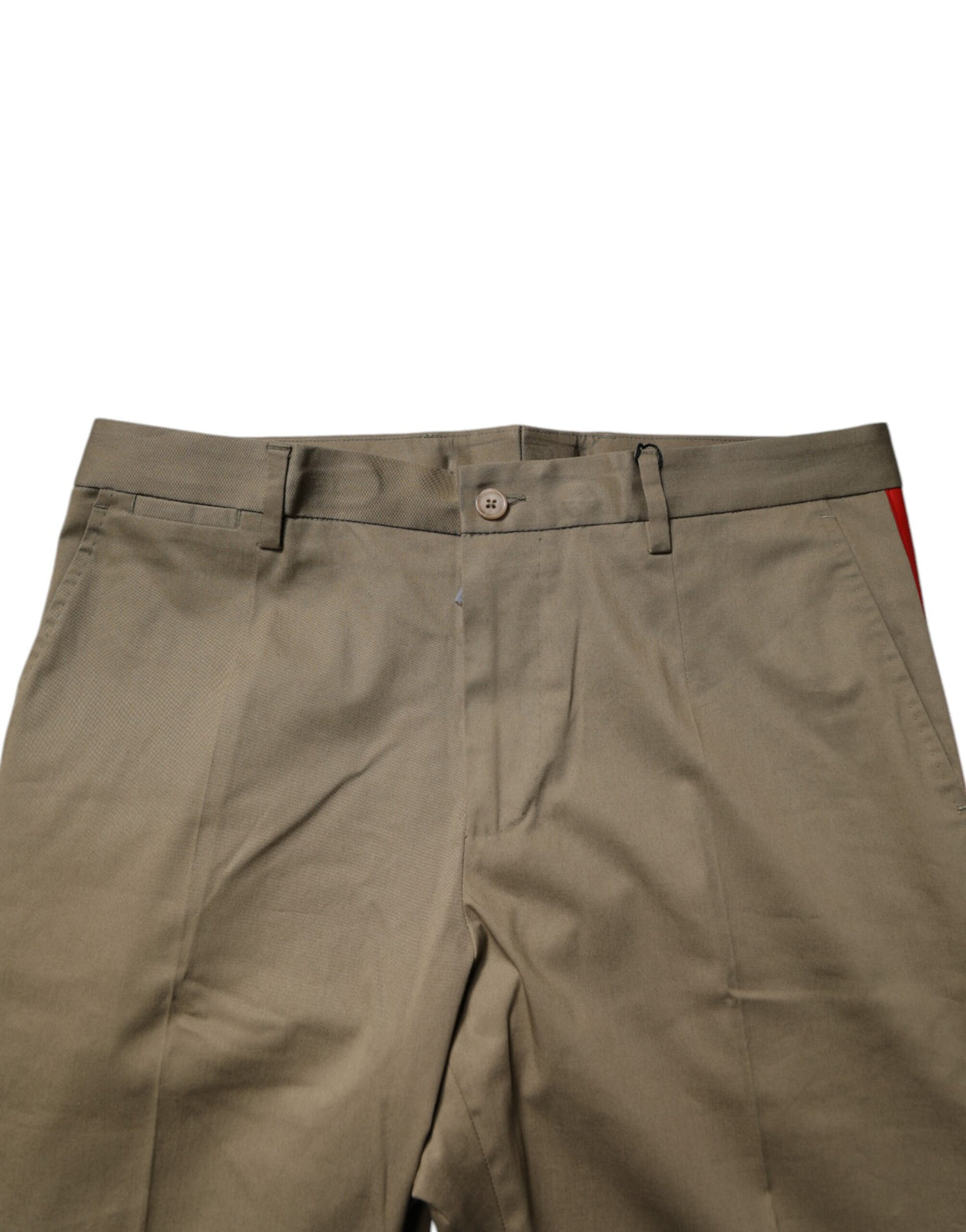 Dolce & Gabbana Dark Khaki Cotton Tapered Pants