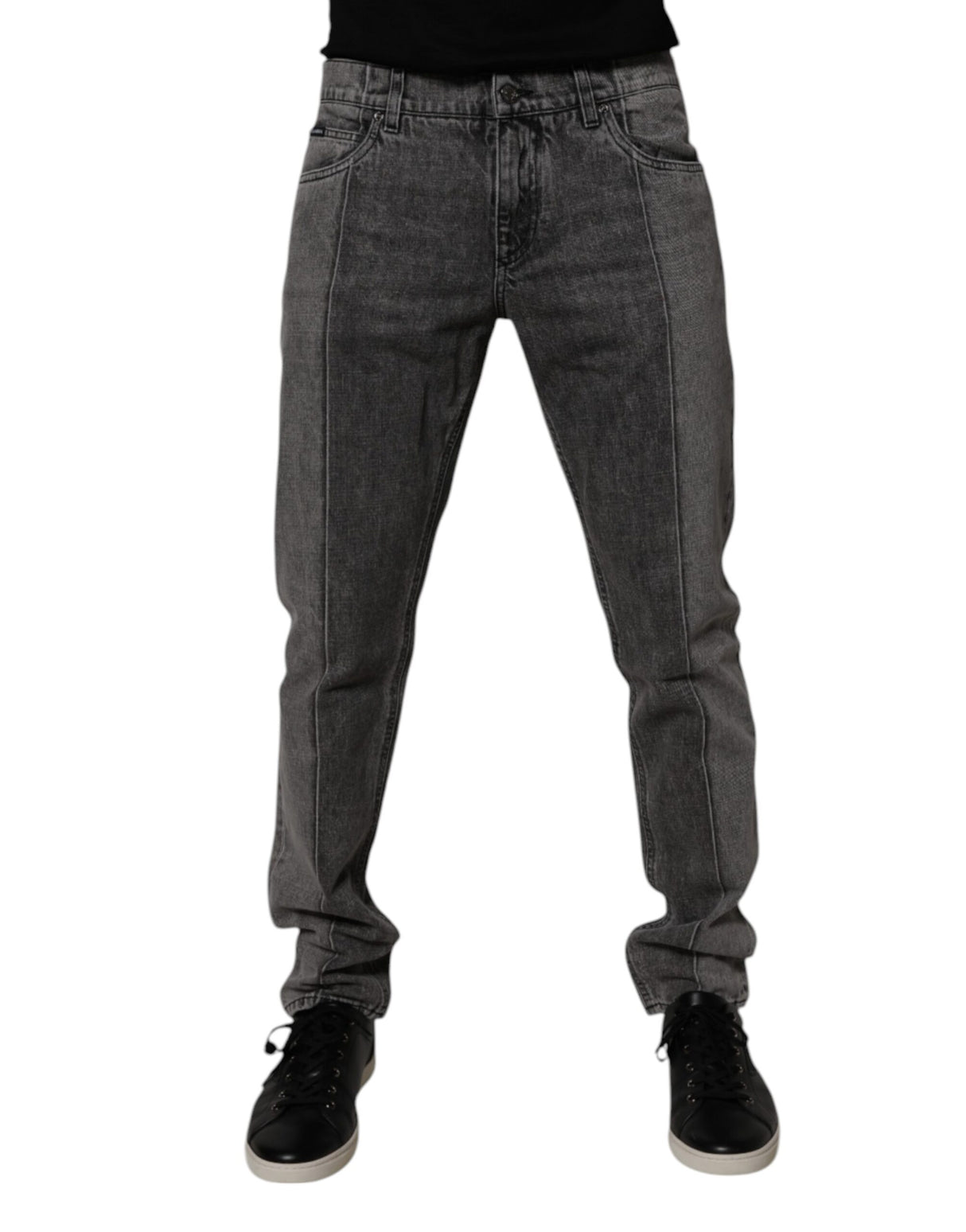 Dolce & Gabbana Two Tone Gray Cotton Denim Jeans