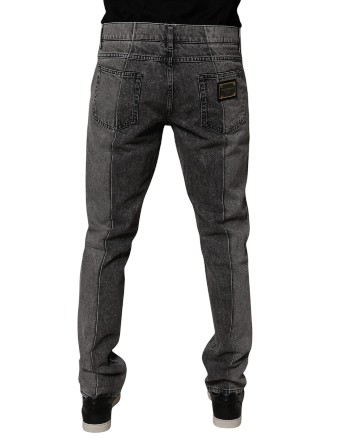Dolce & Gabbana Two Tone Gray Cotton Denim Jeans