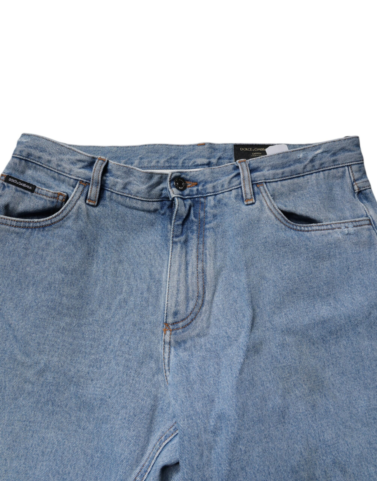 Dolce & Gabbana Blue Cotton Skinny Men Denim Mid Waist Jeans