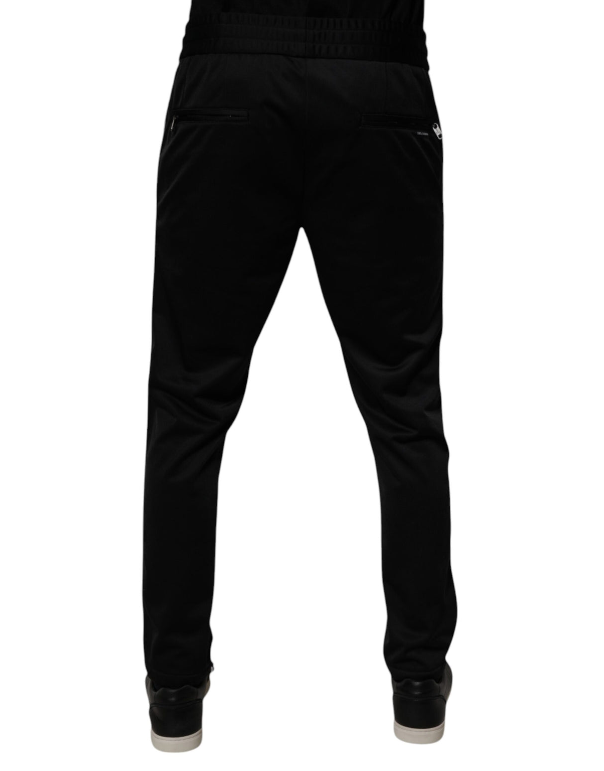 Dolce & Gabbana Black Polyester Men Jogger Sweatpants Pants