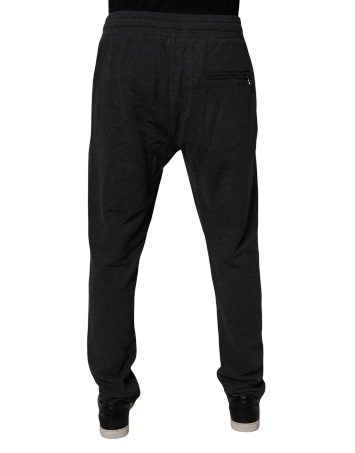 Dolce & Gabbana Dark Gray Logo Cotton Jogger Sweatpants Pants