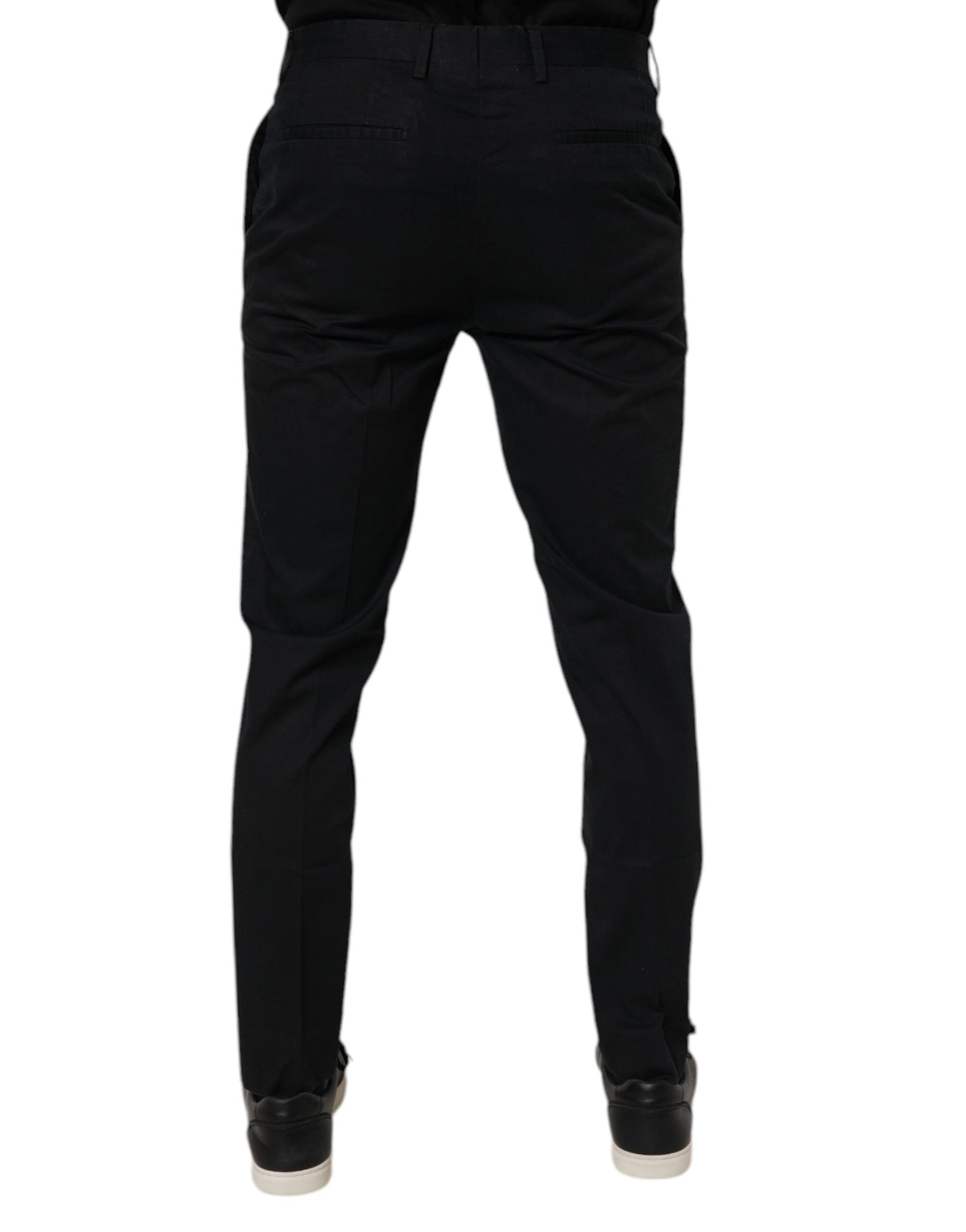 Dolce & Gabbana Black Cotton Stretch Skinny Dress Formal Pants