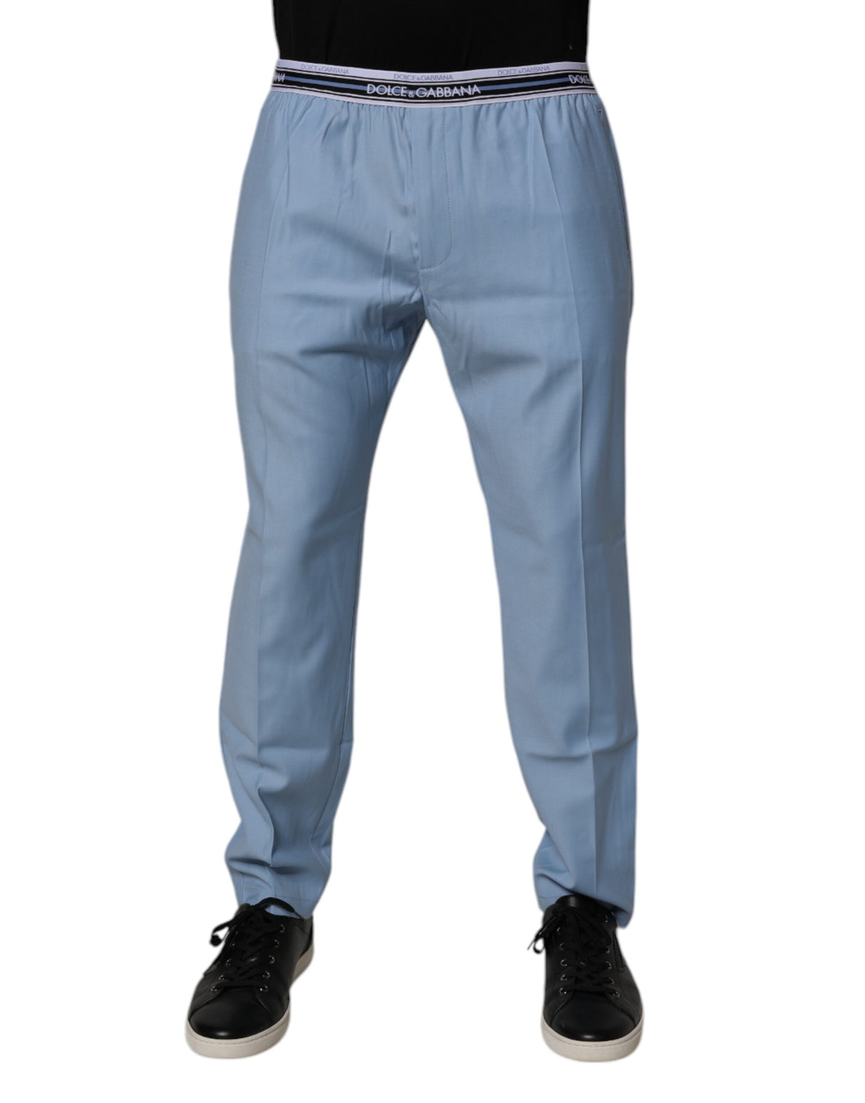 Dolce & Gabbana Blue Cotton Stretch Chino Pants