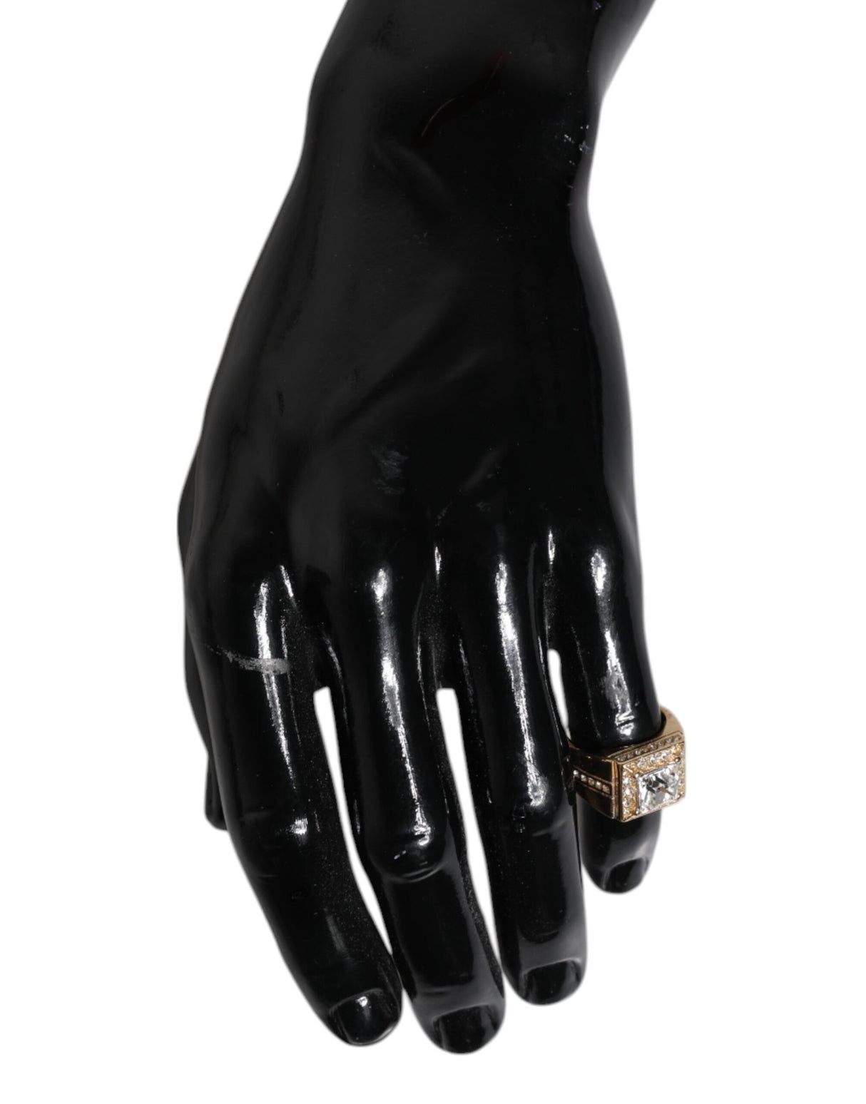 Dolce & Gabbana Gold Tone Sterling Silver 925 Crystals Ring