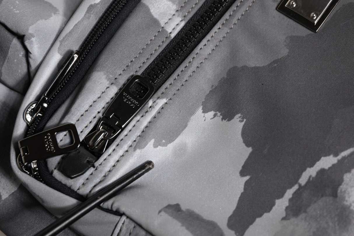 Dolce & Gabbana Black Camouflage Shoulder Strap Logo Plaque Bag