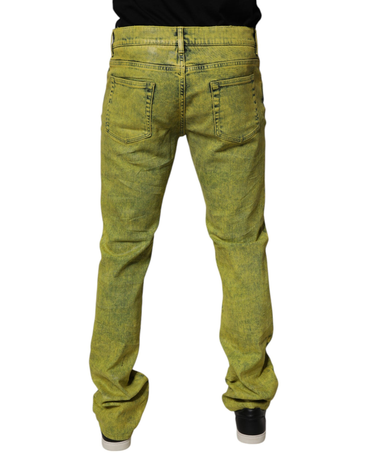 Dolce & Gabbana Yellow Cotton Stretch Skinny Men Denim Jeans