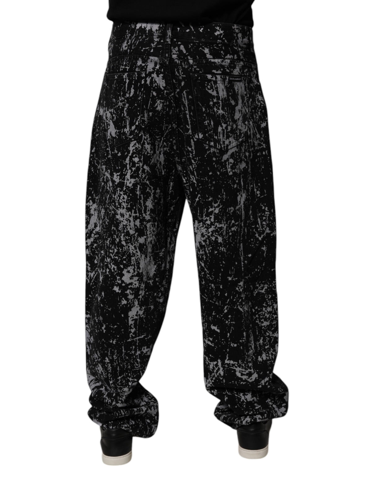 Dolce & Gabbana Black Tie Dye Cotton Straight Men Denim Jeans
