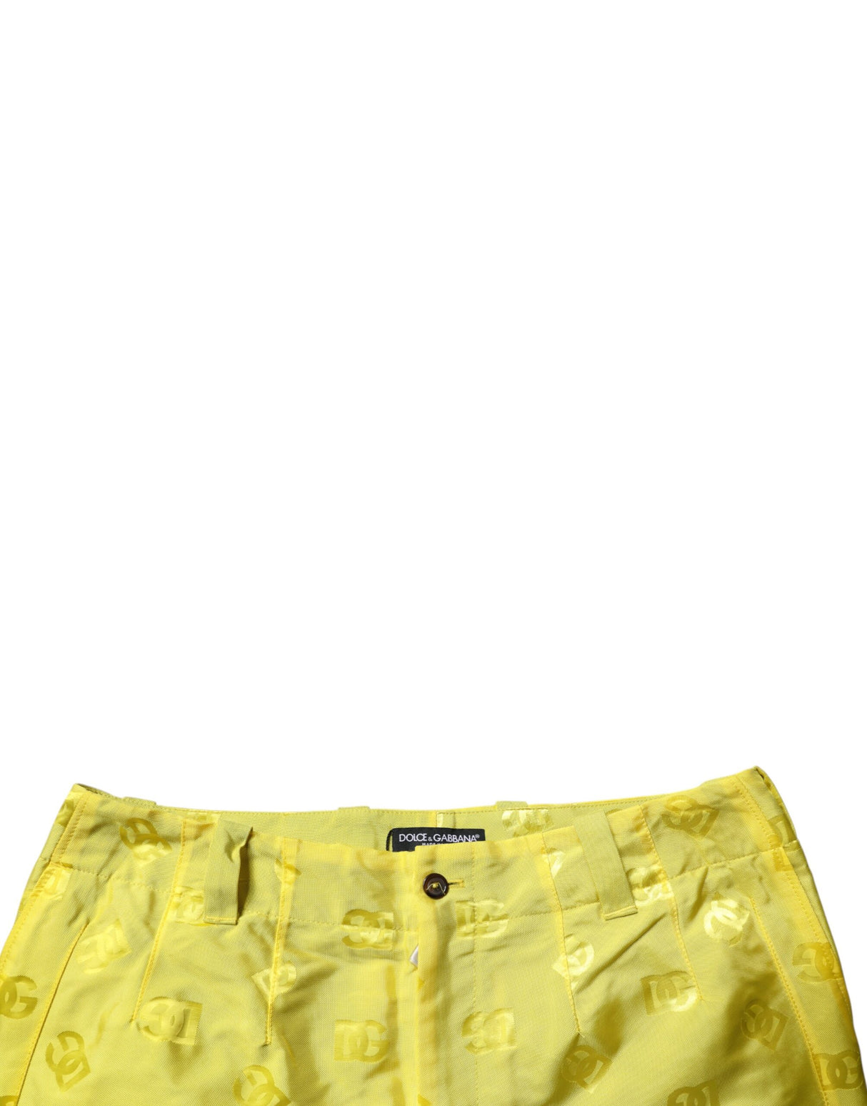 Dolce & Gabbana Yellow DG Monogram Polyester Straight Pants