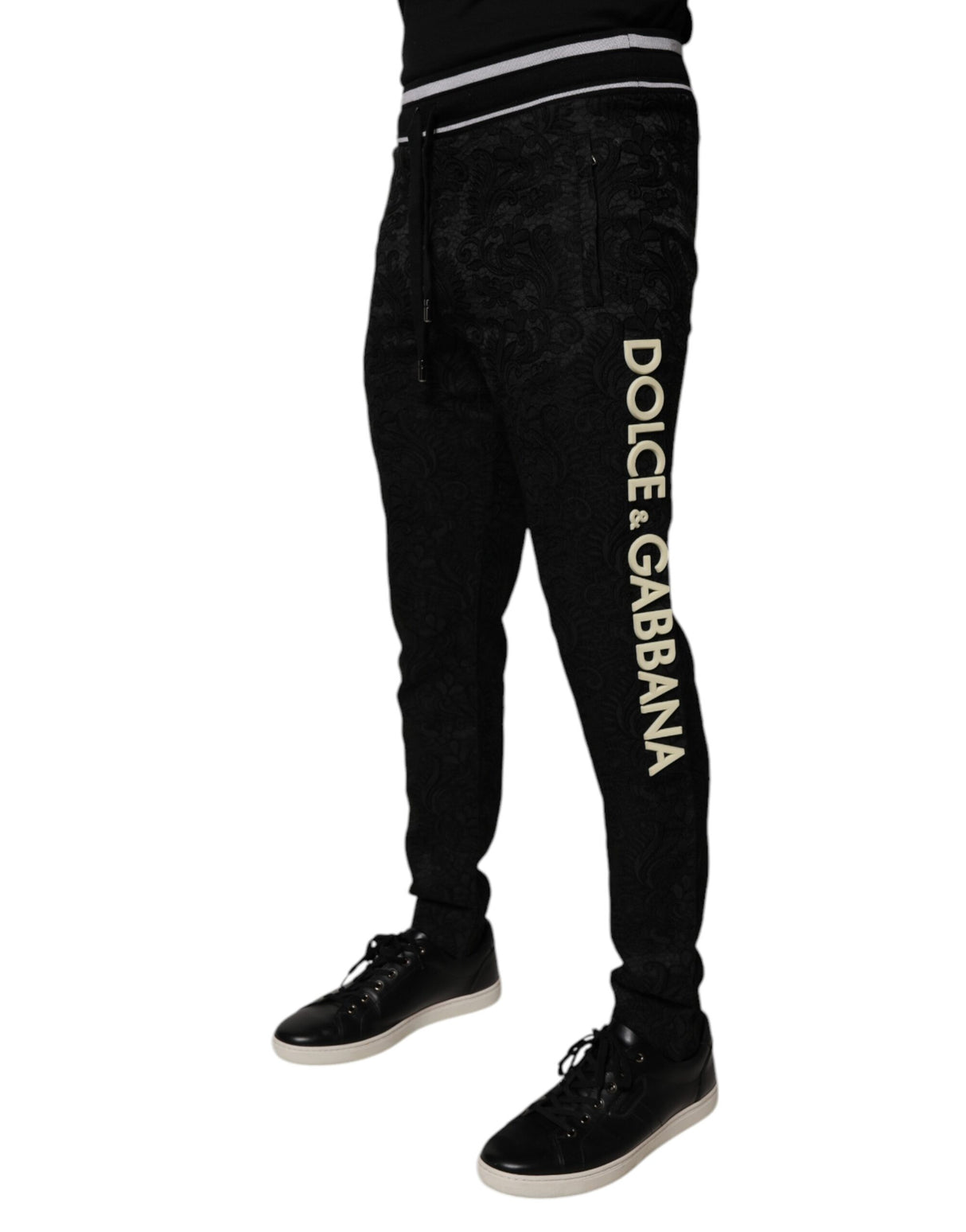 Dolce & Gabbana Black Mid Waist Jogger Men Sweatpants Pants