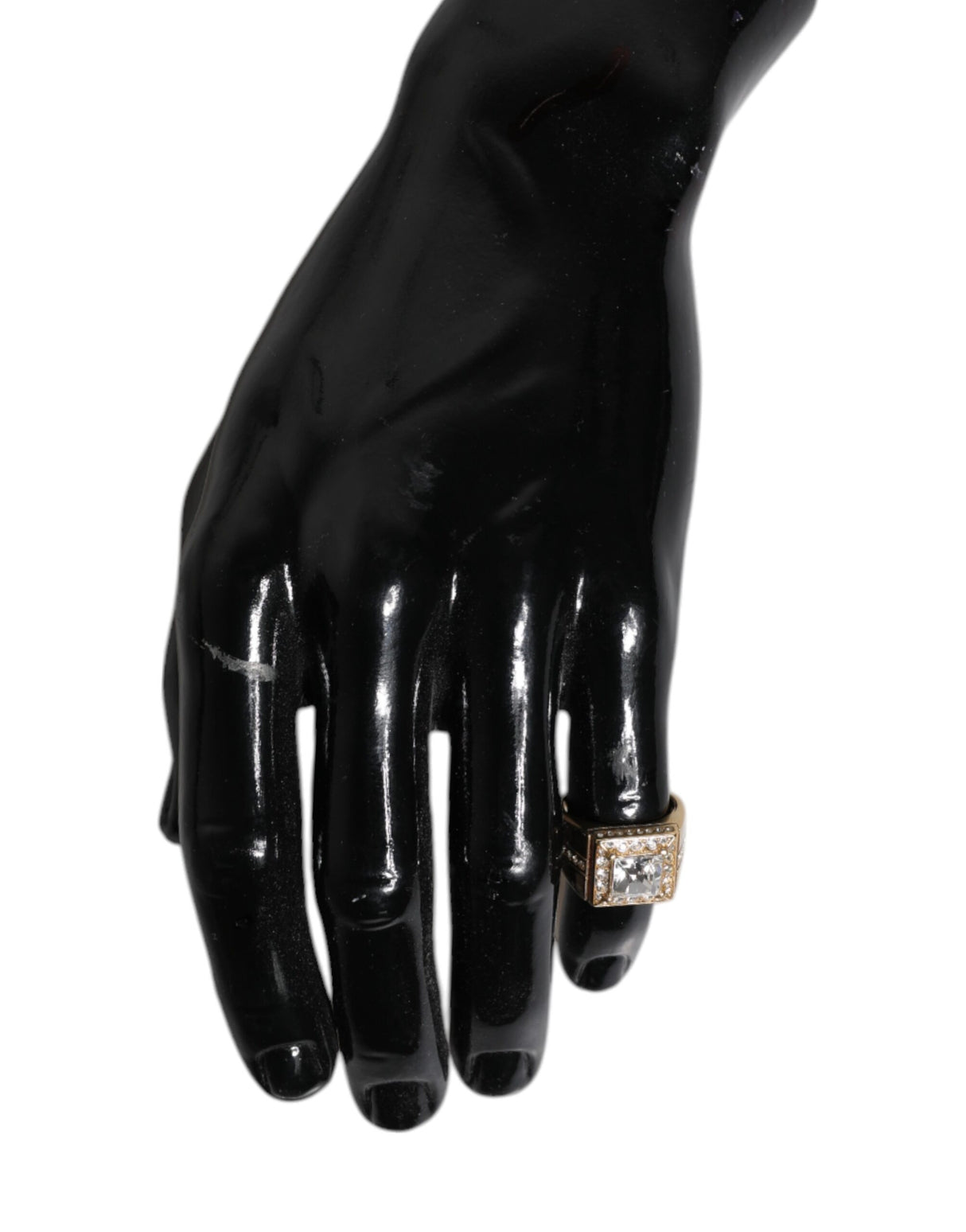 Dolce & Gabbana Gold Tone Sterling Silver 925 Crystals Ring