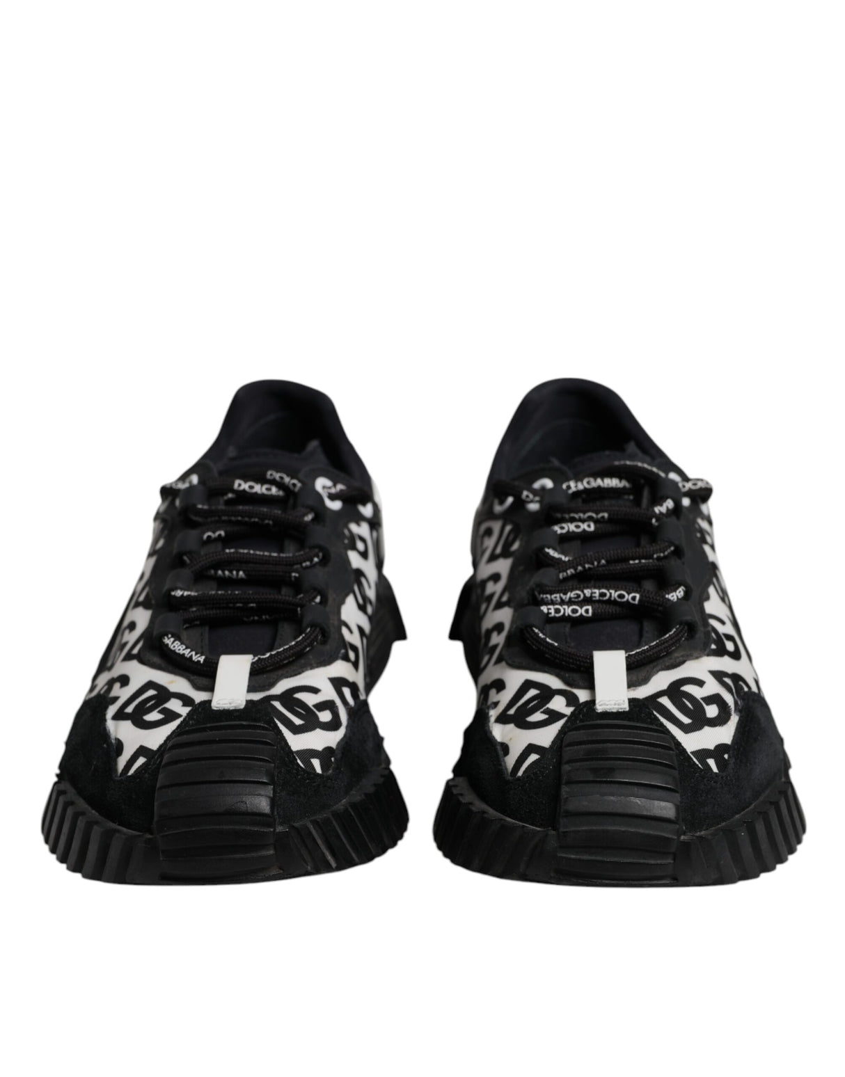 Dolce & Gabbana Black Logo Lace Up Low Top NS1 Sneakers Shoes