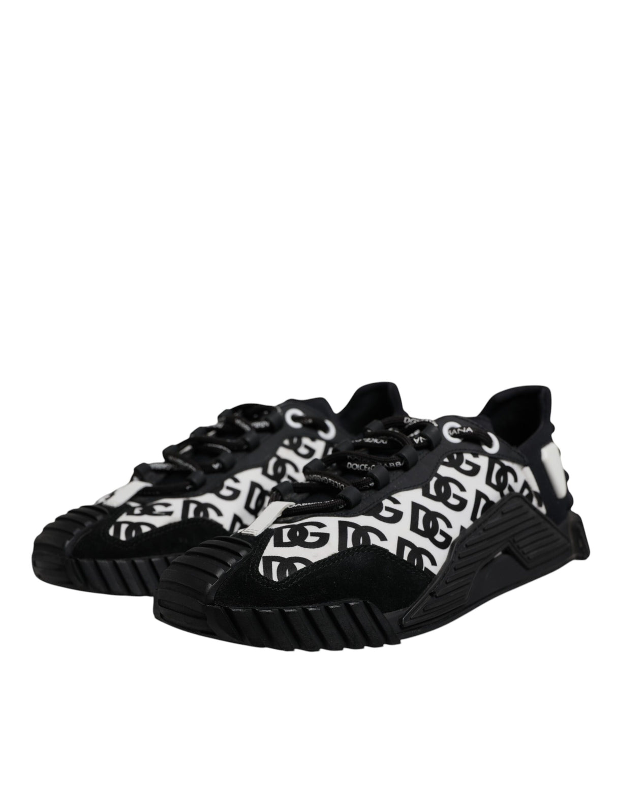 Dolce & Gabbana Black Logo Lace Up Low Top NS1 Sneakers Shoes