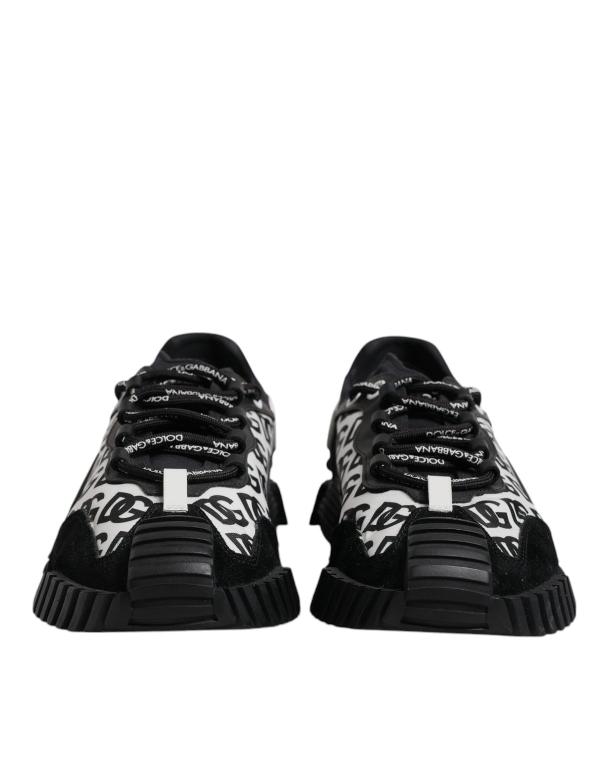 Dolce & Gabbana Black Logo Lace Up Low Top NS1 Sneakers Shoes