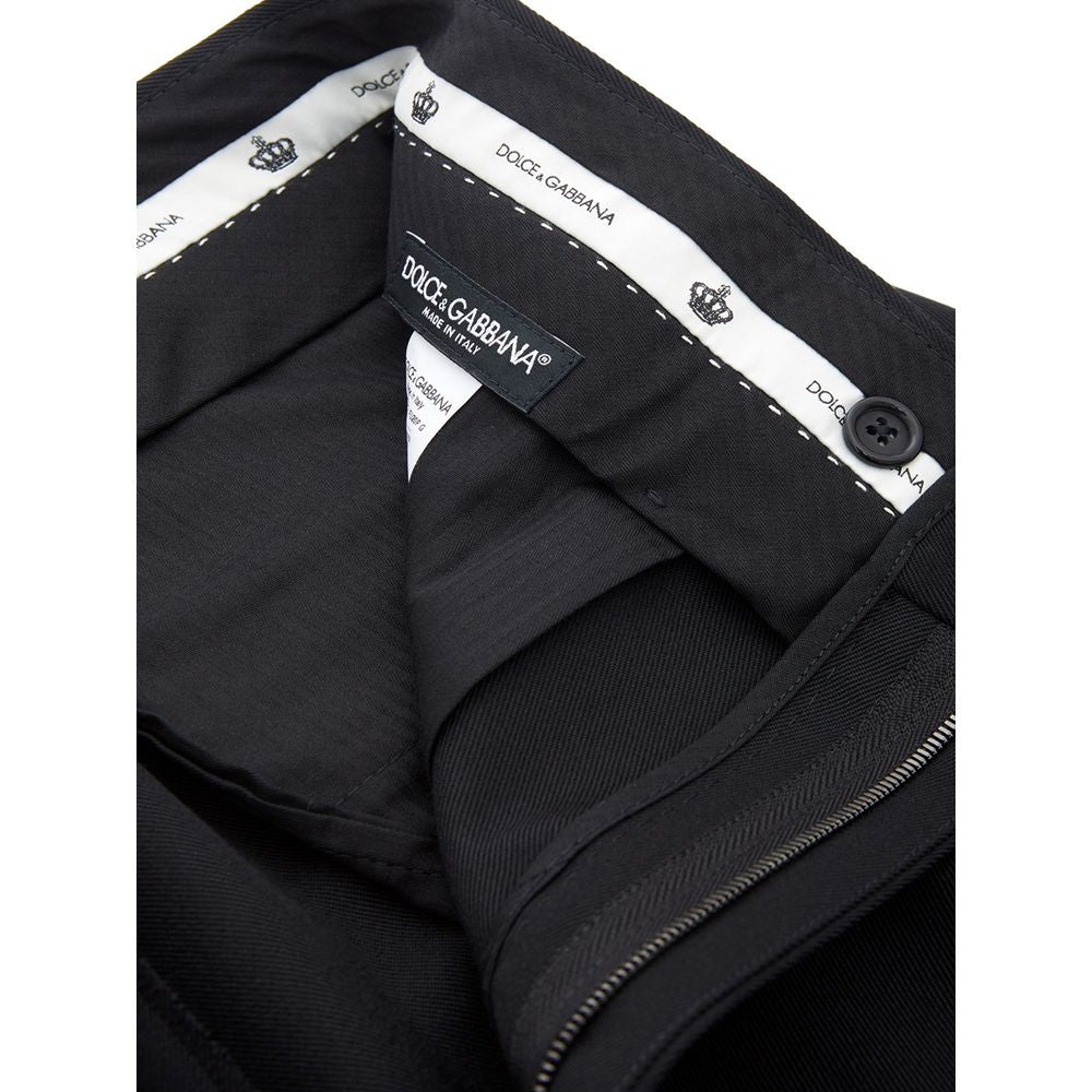 Dolce & Gabbana Black Polyester Dress Pants