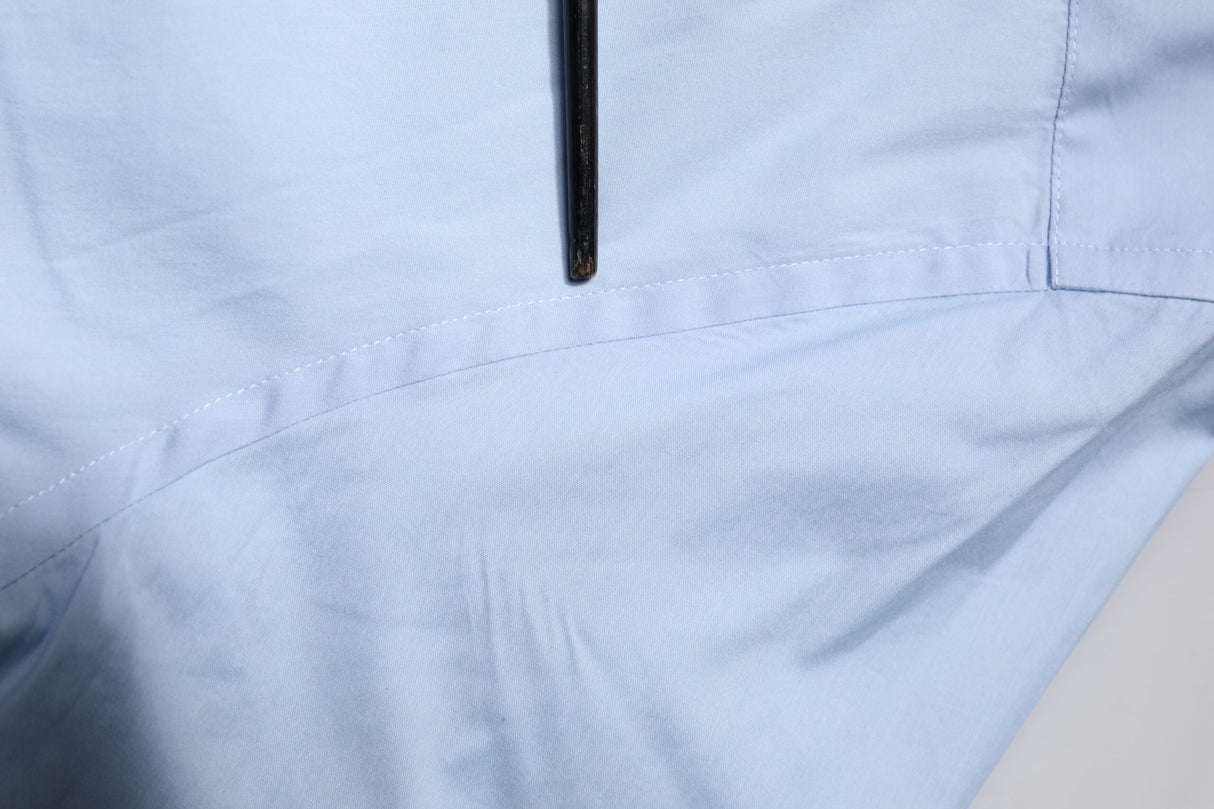 Dolce & Gabbana Light Blue Cotton GOLD Dress Formal Shirt