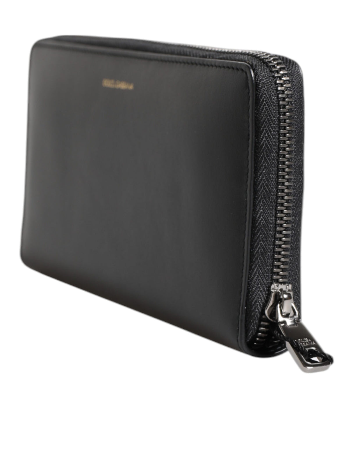 Dolce & Gabbana Black Blue Exotic Leather Embossed Continental Wallet