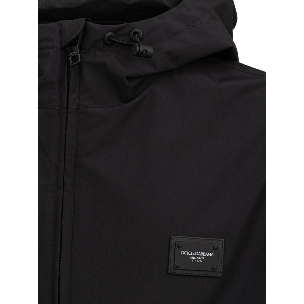Dolce & Gabbana Black Polyester Shell Jacket