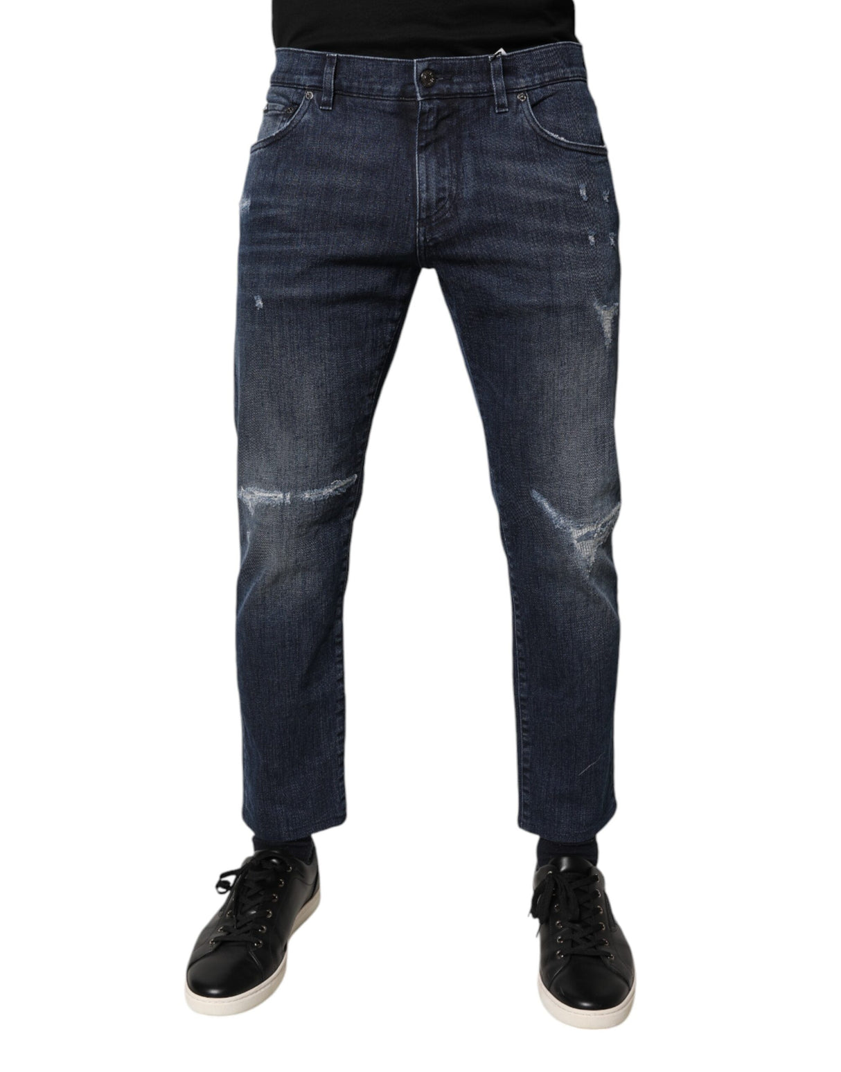 Dolce & Gabbana Blue Cotton Stretch Skinny Men Denim Jeans