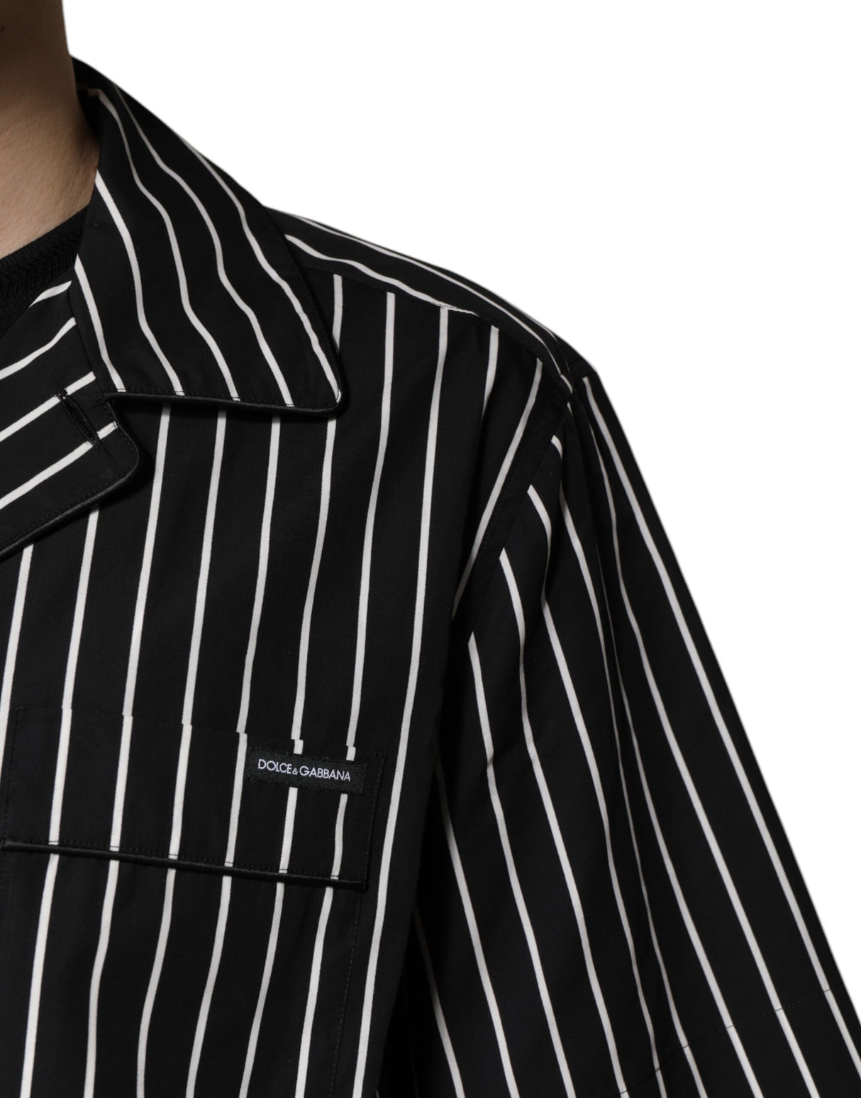 Dolce & Gabbana Black White Stripes Cotton Men Pajama Set Sleepwear