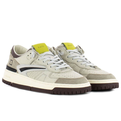 D.A.T.E Beige Leather Sneaker