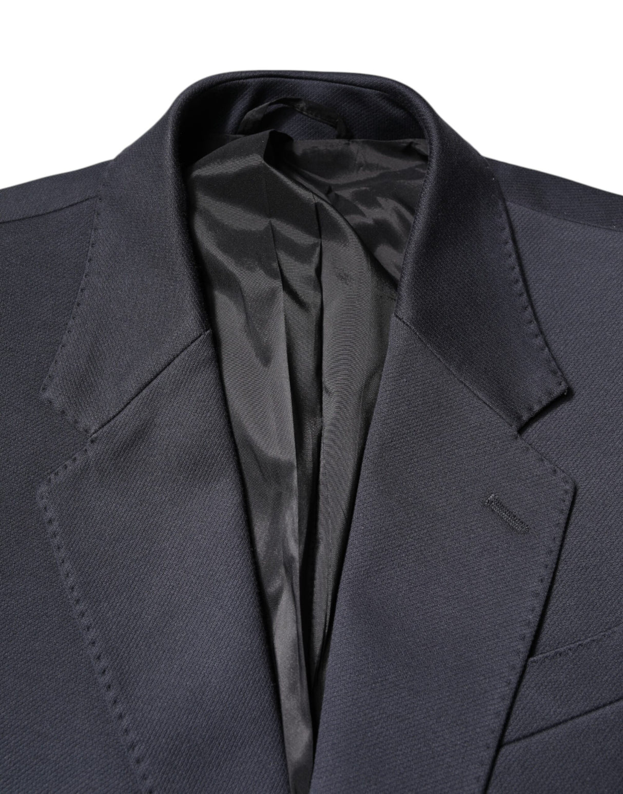 Dolce & Gabbana Dark Blue Cotton Men Jacket Coat Suit Blazer