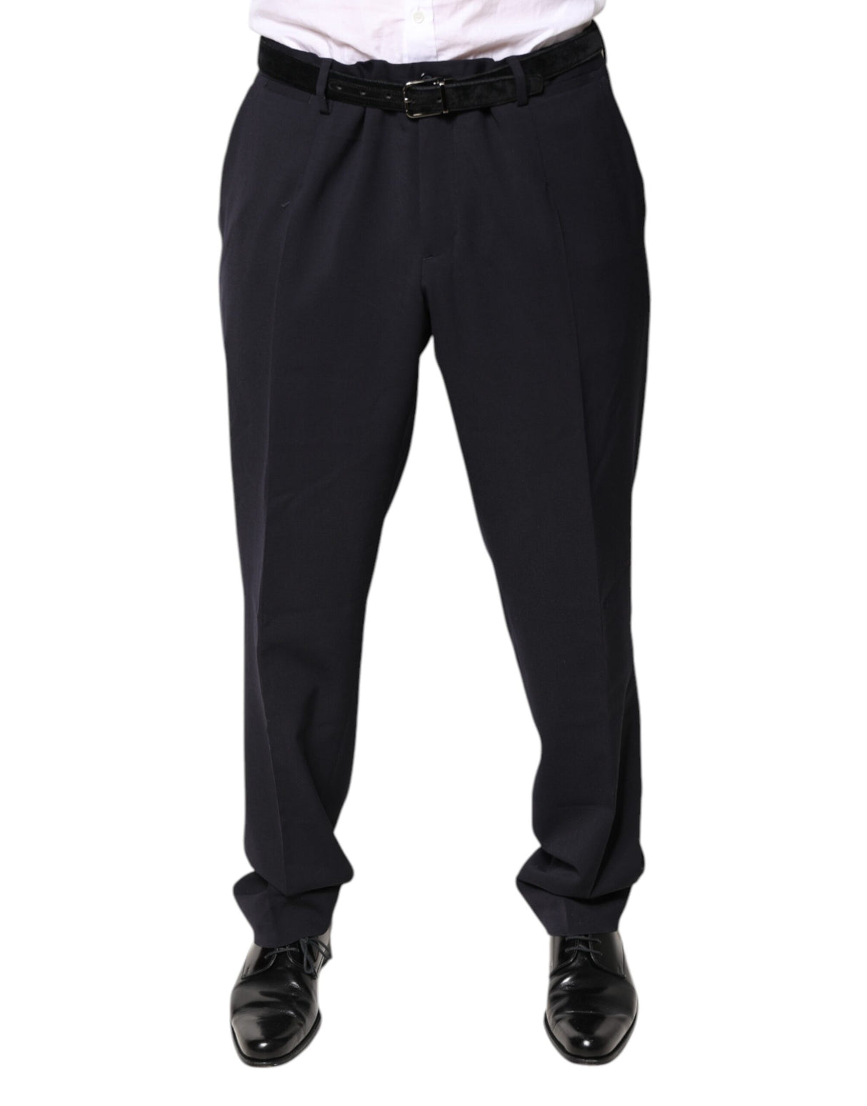 Dolce & Gabbana Black Wool Mid Waist Dress Pants